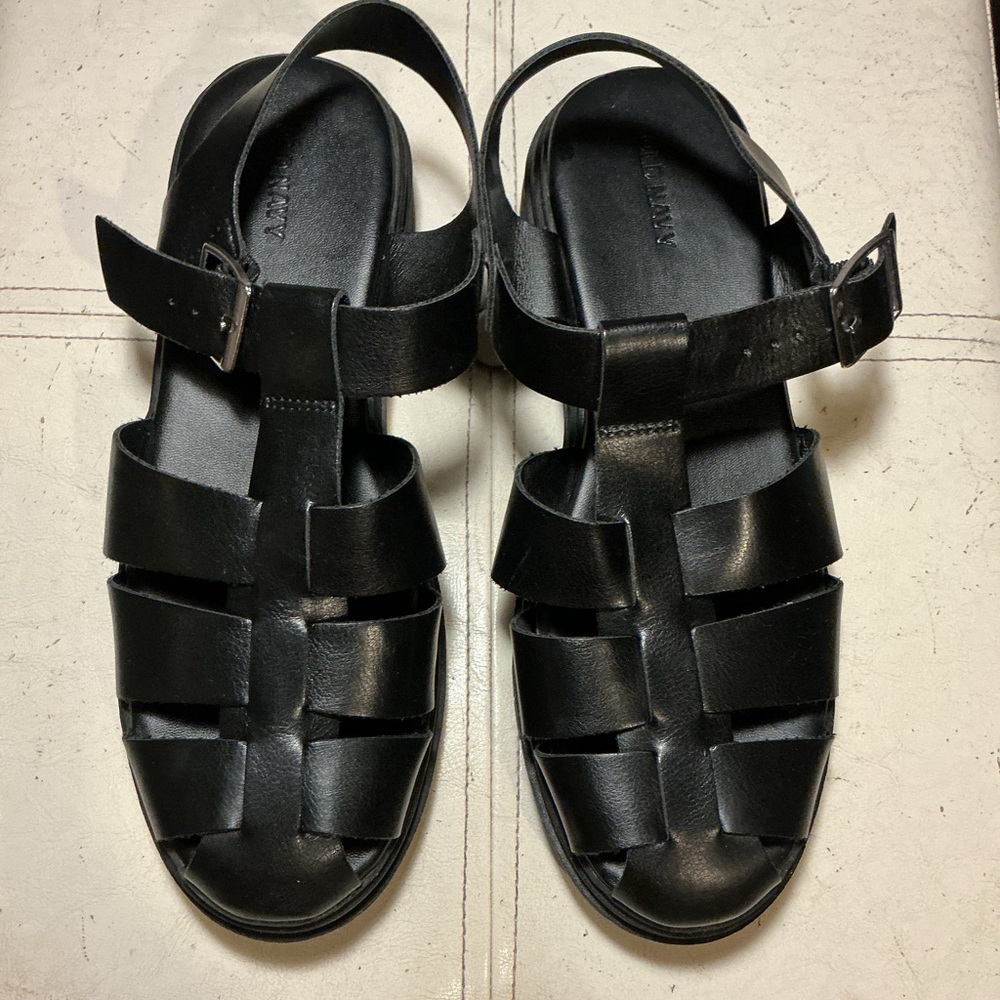 Old Navy Black Buckle Slide Sandal
